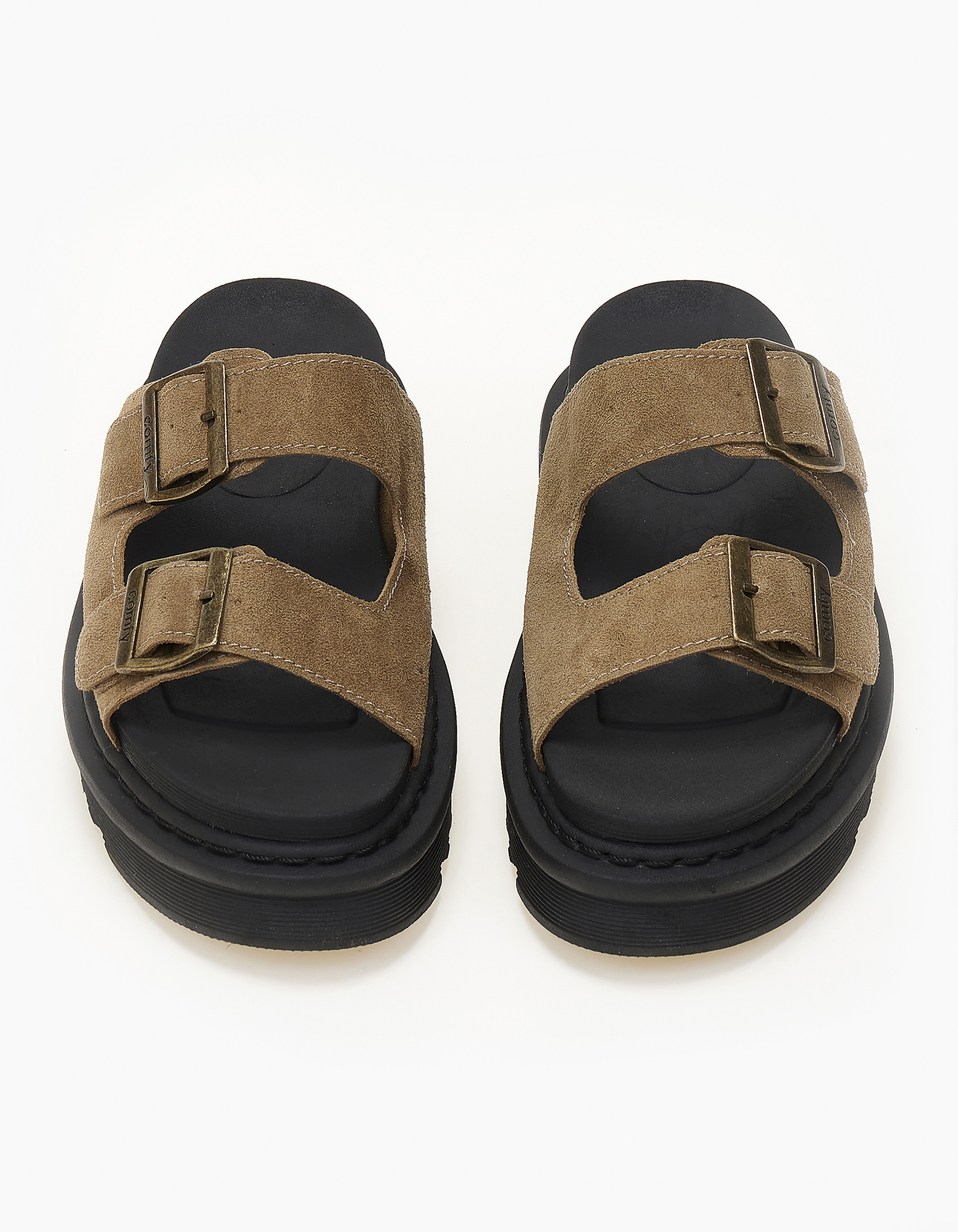 Σανδάλια flatform με ψηλή σόλα και αγκράφες - Πράσινο φωτογραφία