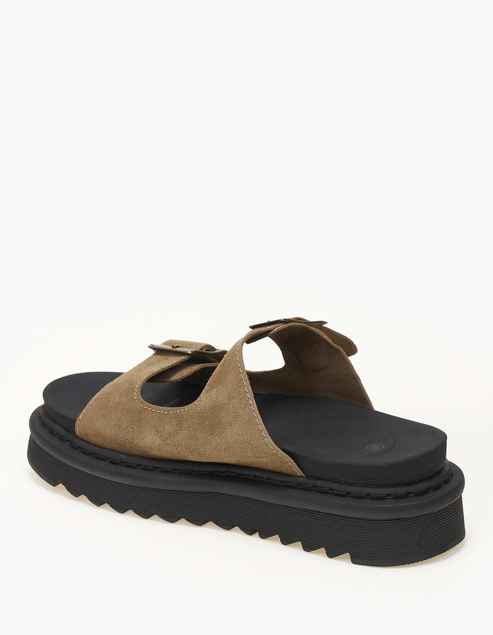 Σανδάλια flatform με ψηλή σόλα και αγκράφες - Πράσινο φωτογραφία