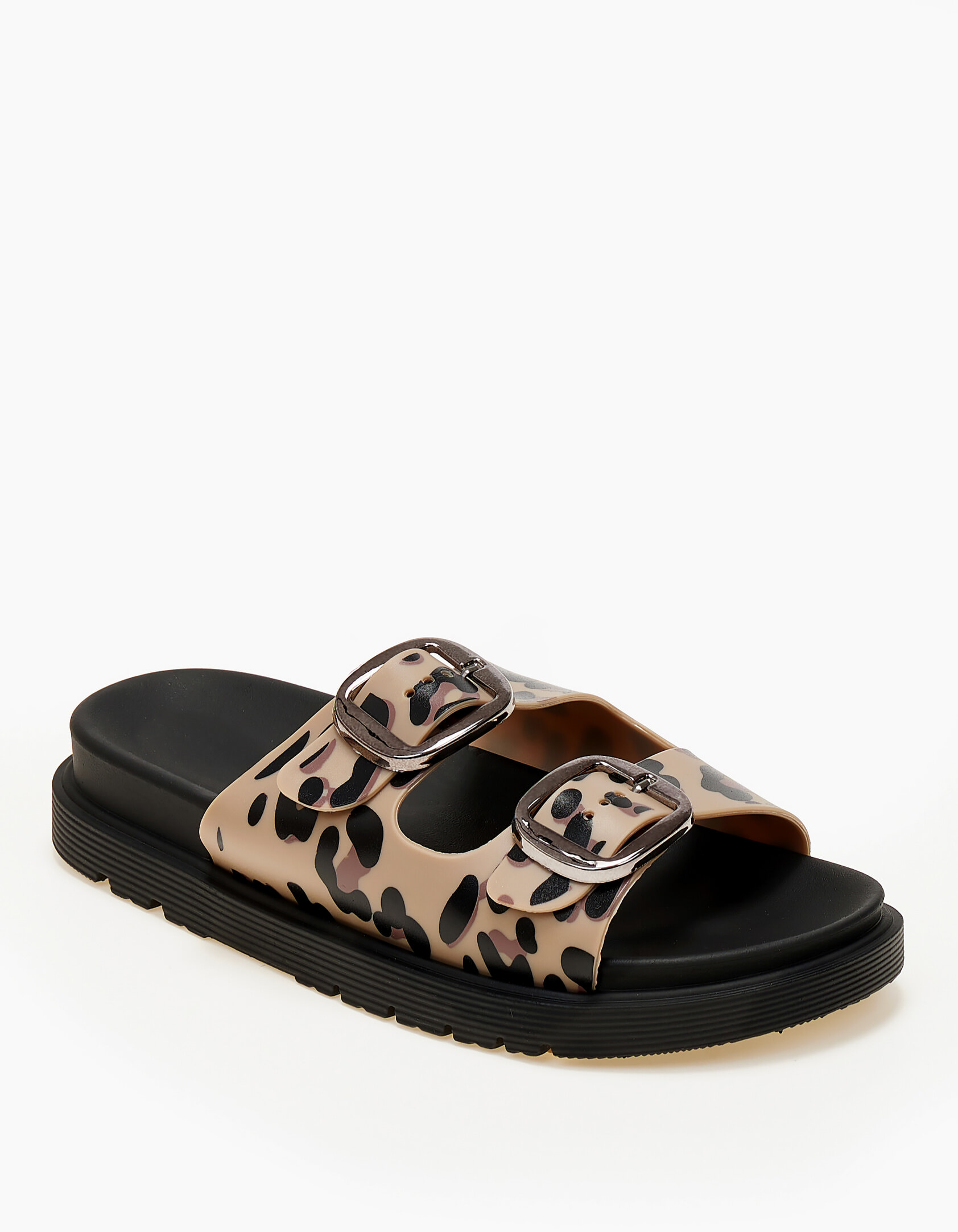 Σανδάλια flatform με ρυθμιζόμενα λουράκια - Λεοπάρ