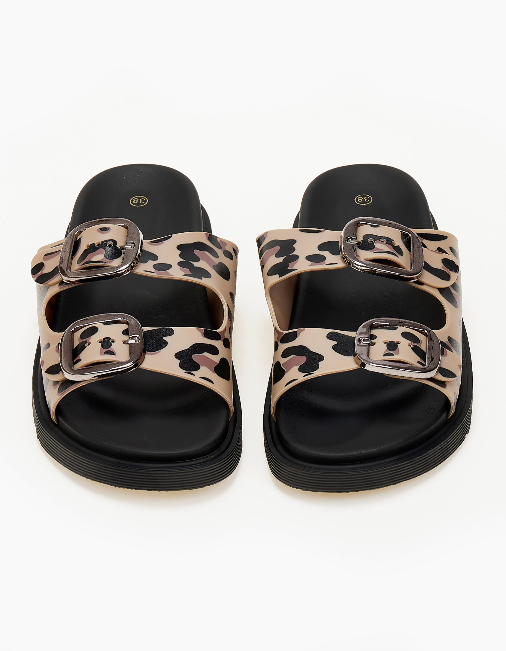 Σανδάλια flatform με ρυθμιζόμενα λουράκια - Λεοπάρ φωτογραφία