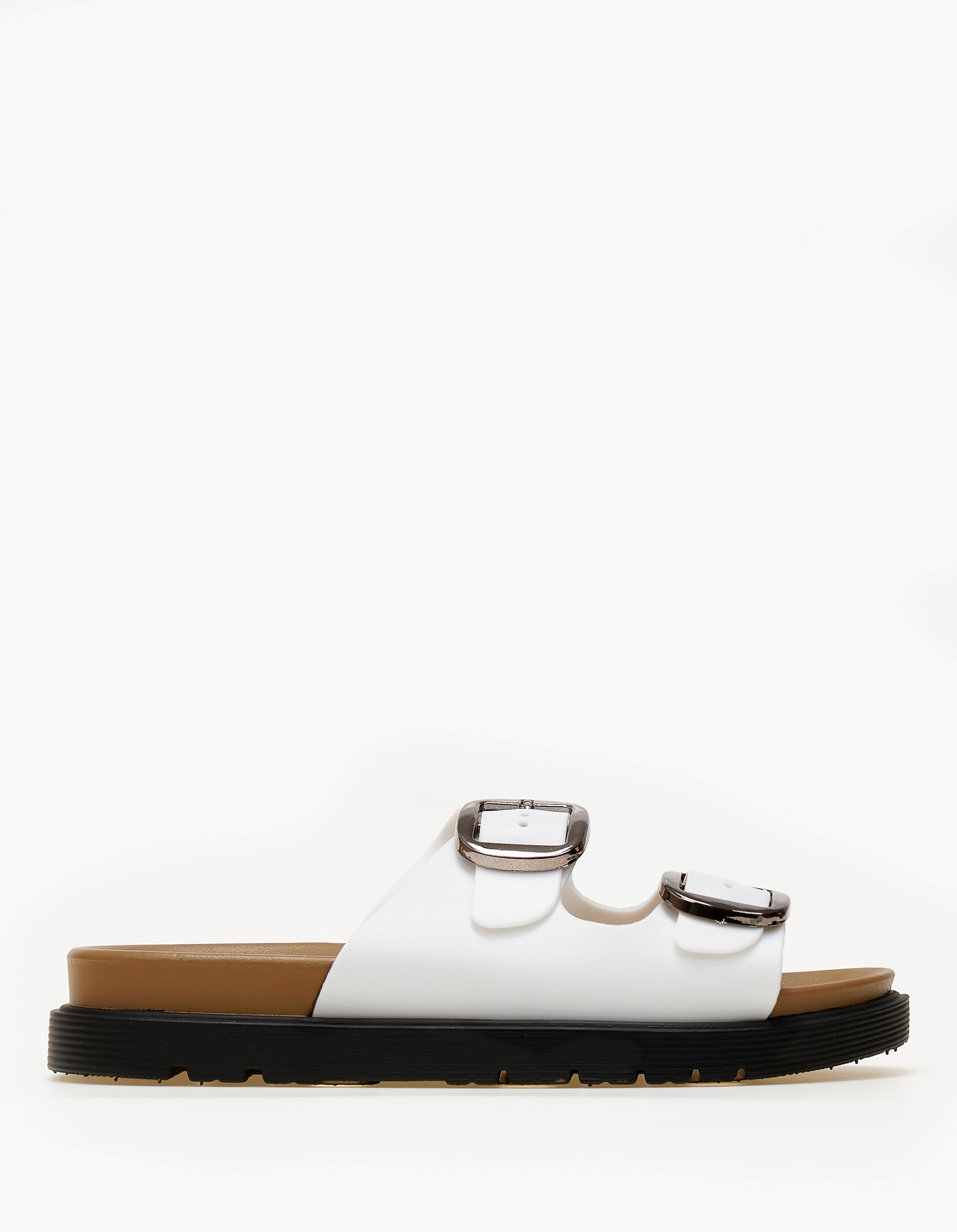 Σανδάλια flatform με ρυθμιζόμενα λουράκια - Λευκό