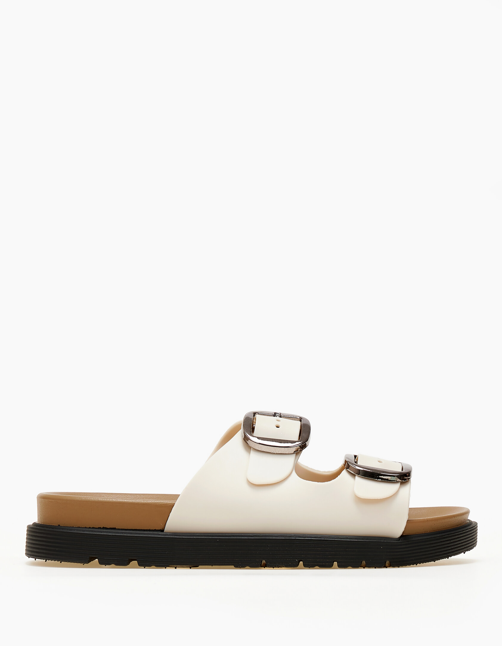 Σανδάλια flatform με ρυθμιζόμενα λουράκια - Μπεζ