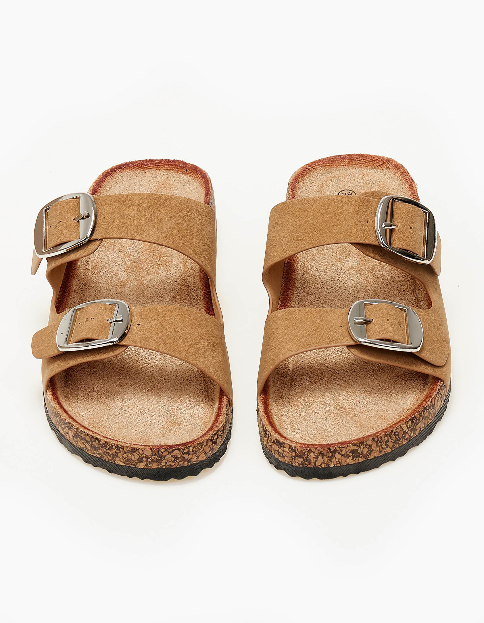 Σανδάλια flatform με ρυθμιζόμενα λουράκια - Κάμελ φωτογραφία