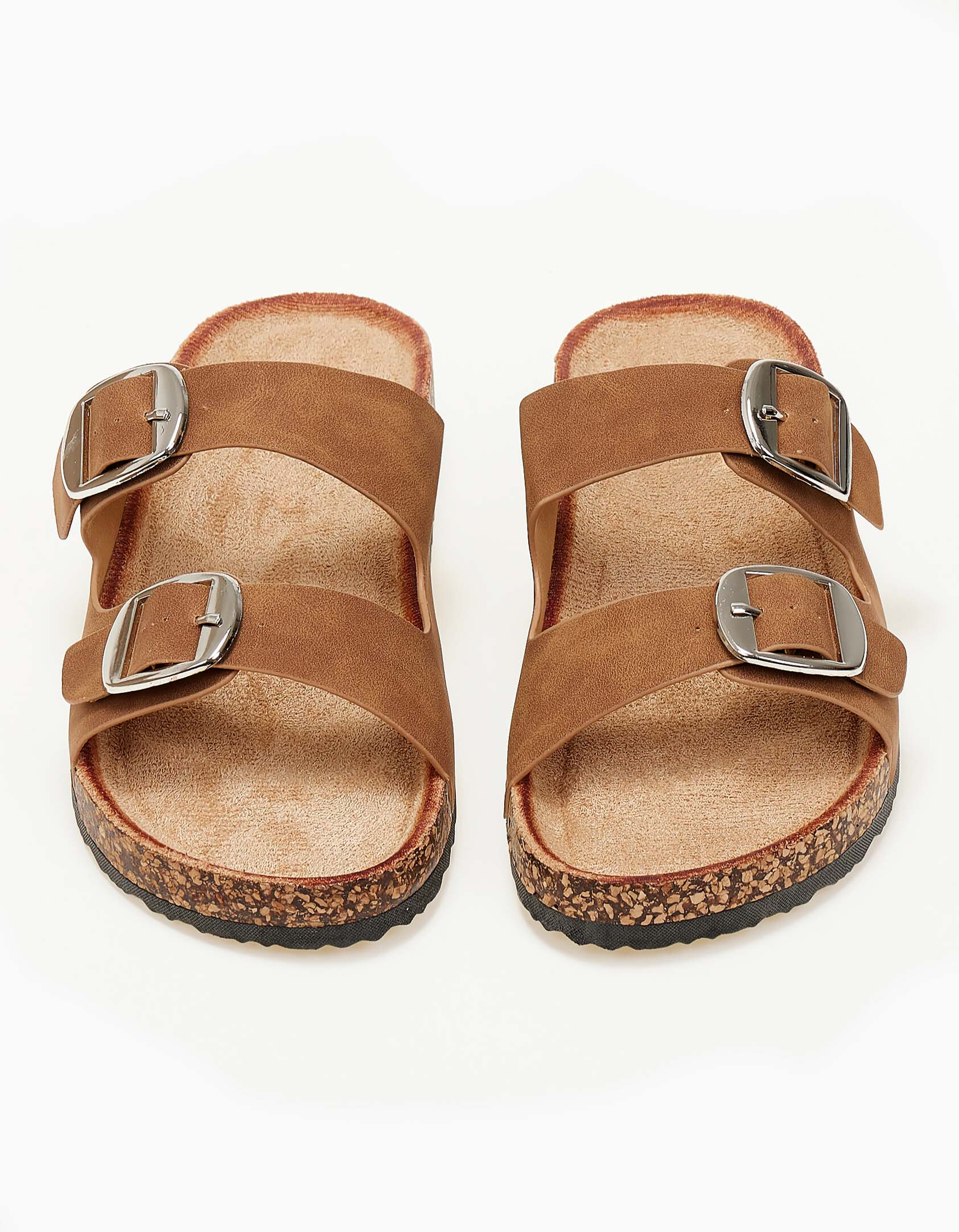 Σανδάλια flatform με ρυθμιζόμενα λουράκια - Καφέ φωτογραφία