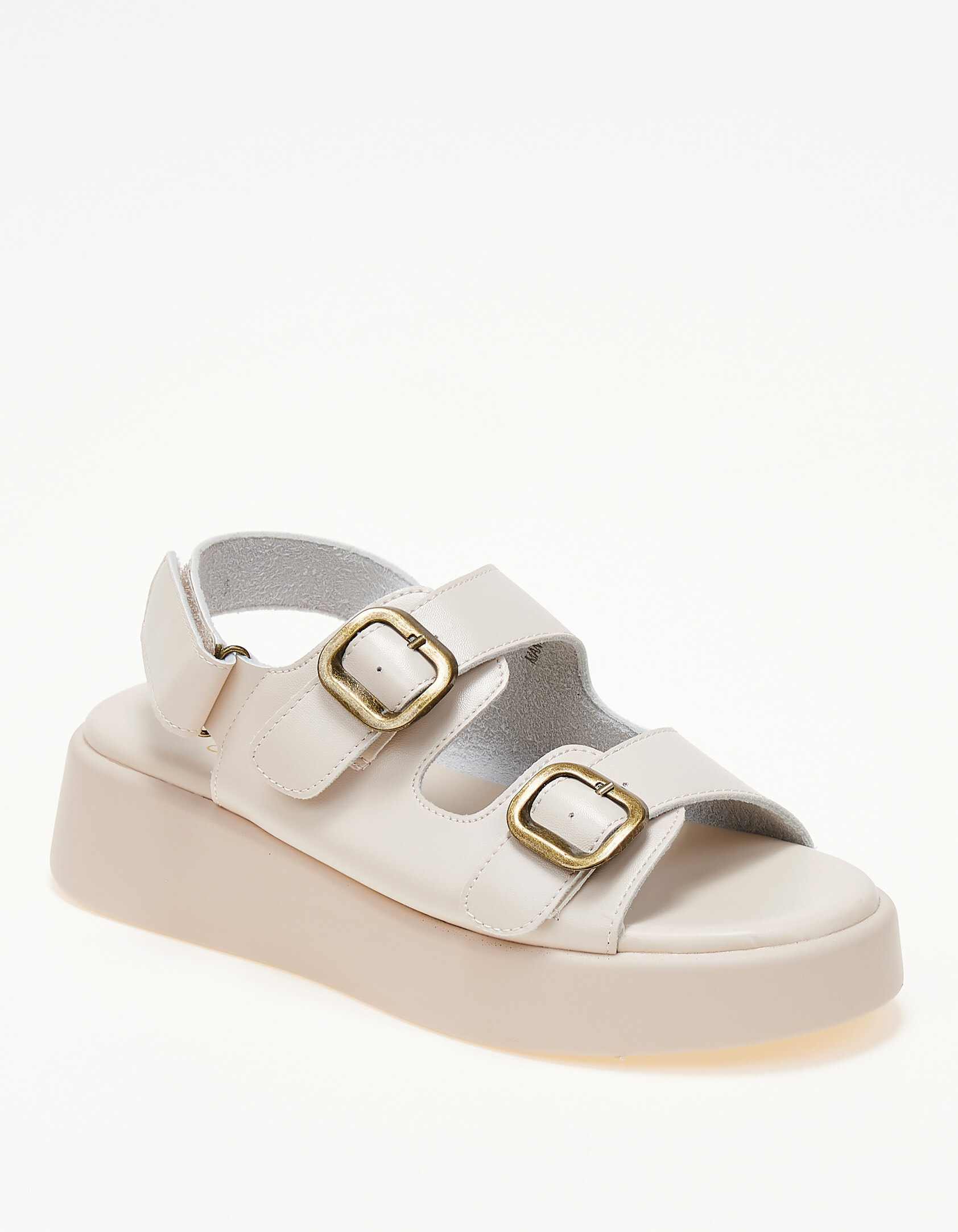 Σανδάλια flatform με ρυθμιζόμενα ζωνάκια - Μπεζ φωτογραφία