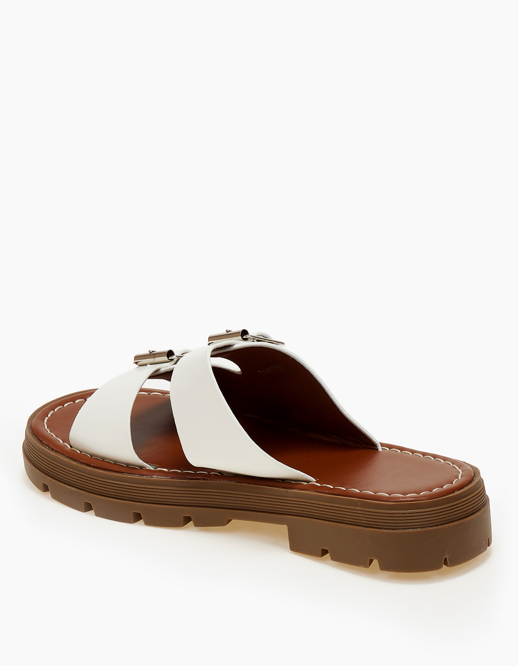 Σανδάλια flatform με ρυθμιζόμενες φάσες - Λευκό φωτογραφία