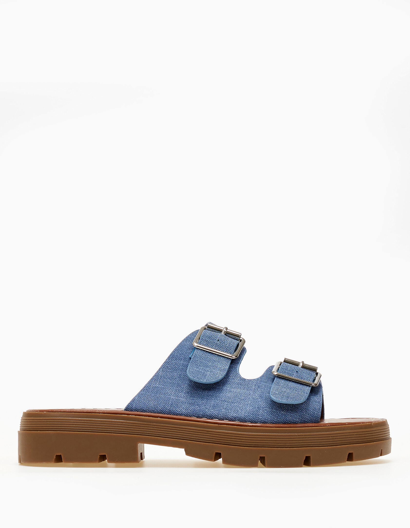 Σανδάλια flatform με ρυθμιζόμενες φάσες - Μπλε