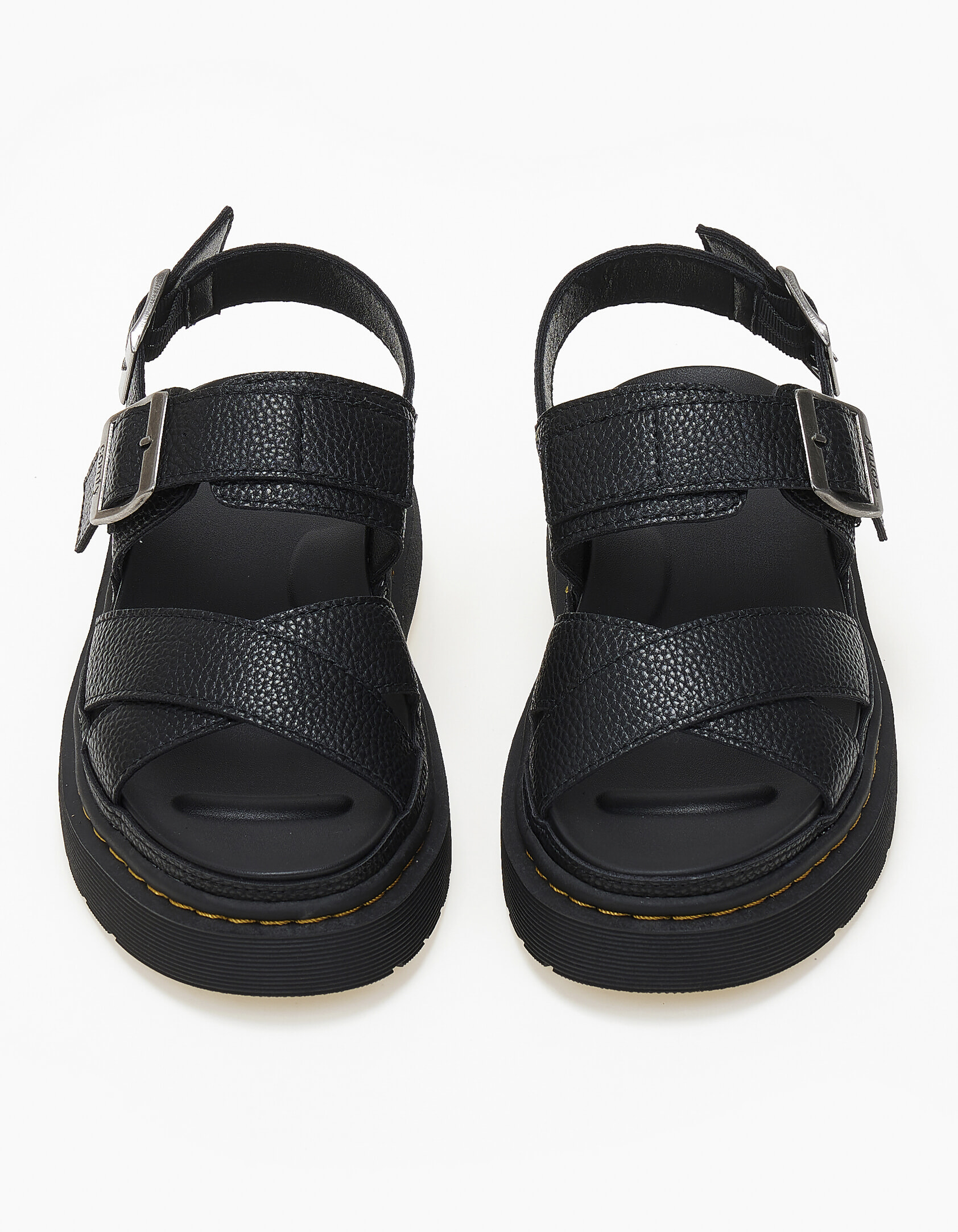 Σανδάλια flatform χιαστί με chunky σόλα - Μαύρο φωτογραφία