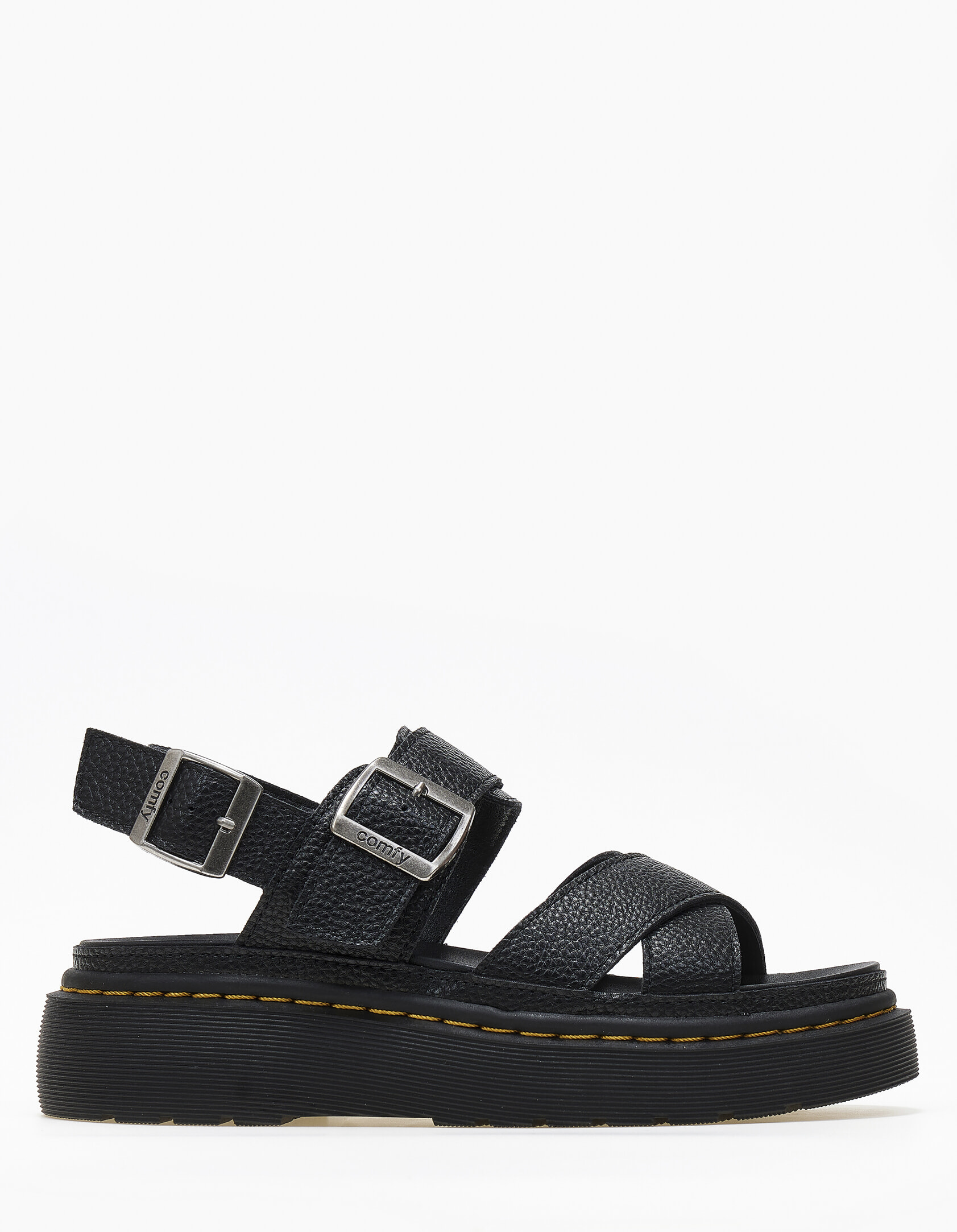 Σανδάλια flatform χιαστί με chunky σόλα - Μαύρο φωτογραφία