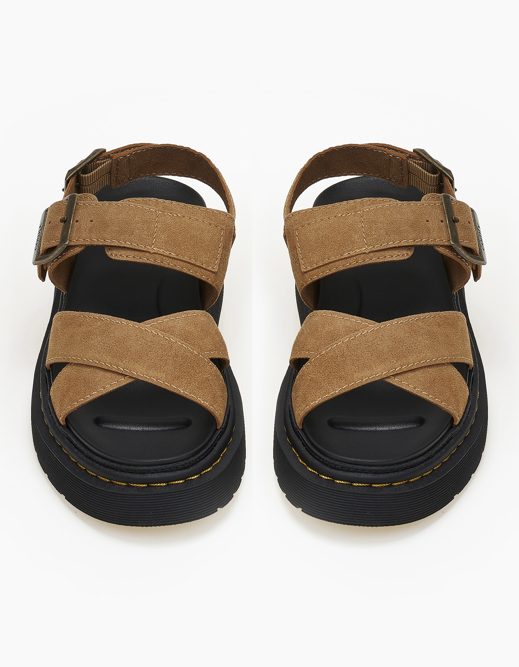 Σανδάλια flatform χιαστί με chunky σόλα - Κάμελ φωτογραφία