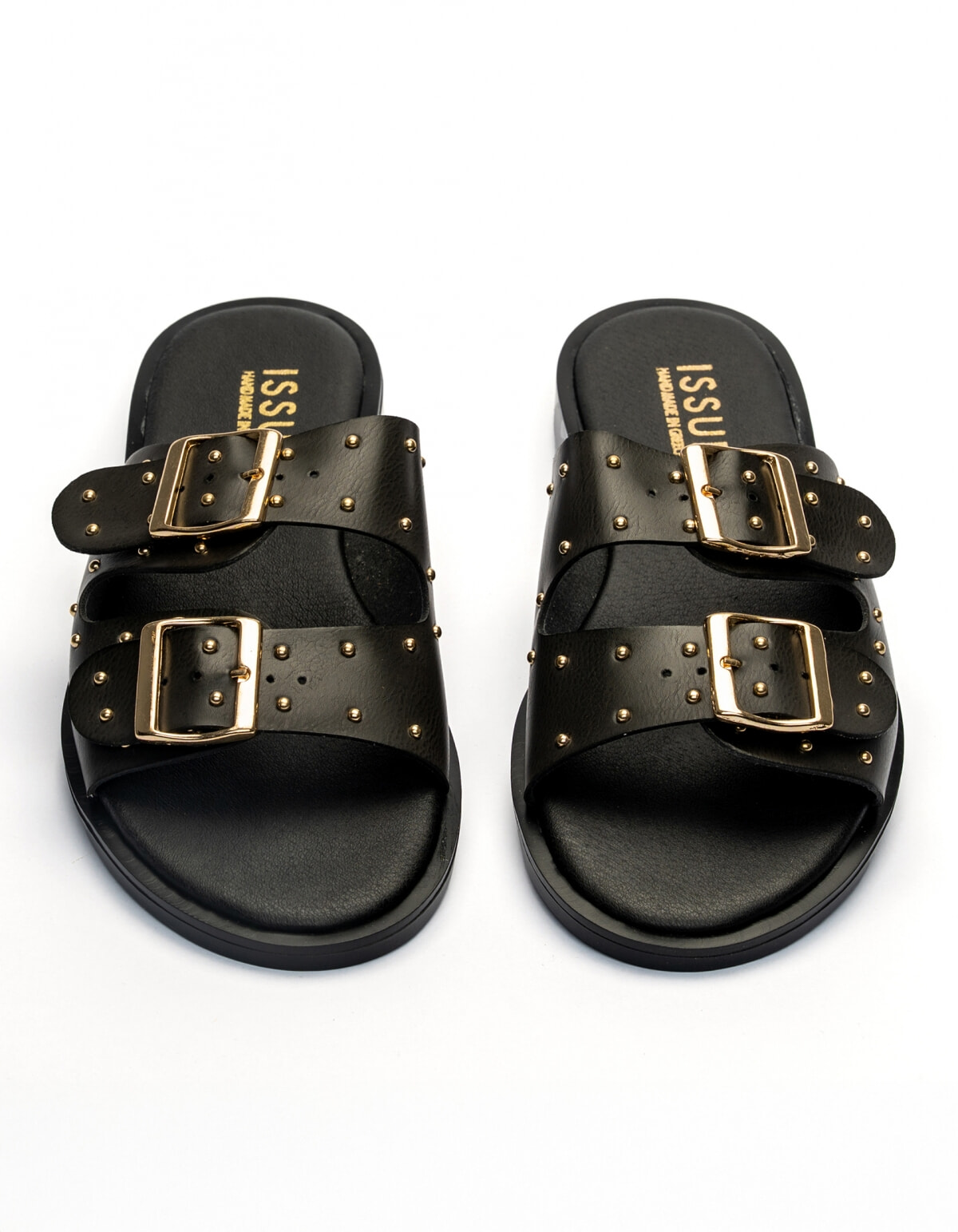 Σανδάλια handmade in Greece με ρυθμιζόμενα ζωνάκια και τρουκς - Μαύρο φωτογραφία