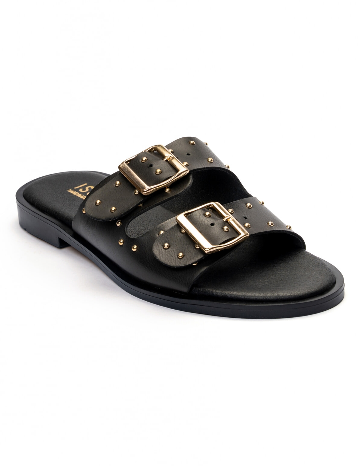 Issue Σανδάλια handmade in Greece με ρυθμιζόμενα ζωνάκια και τρουκς - Μαύρο