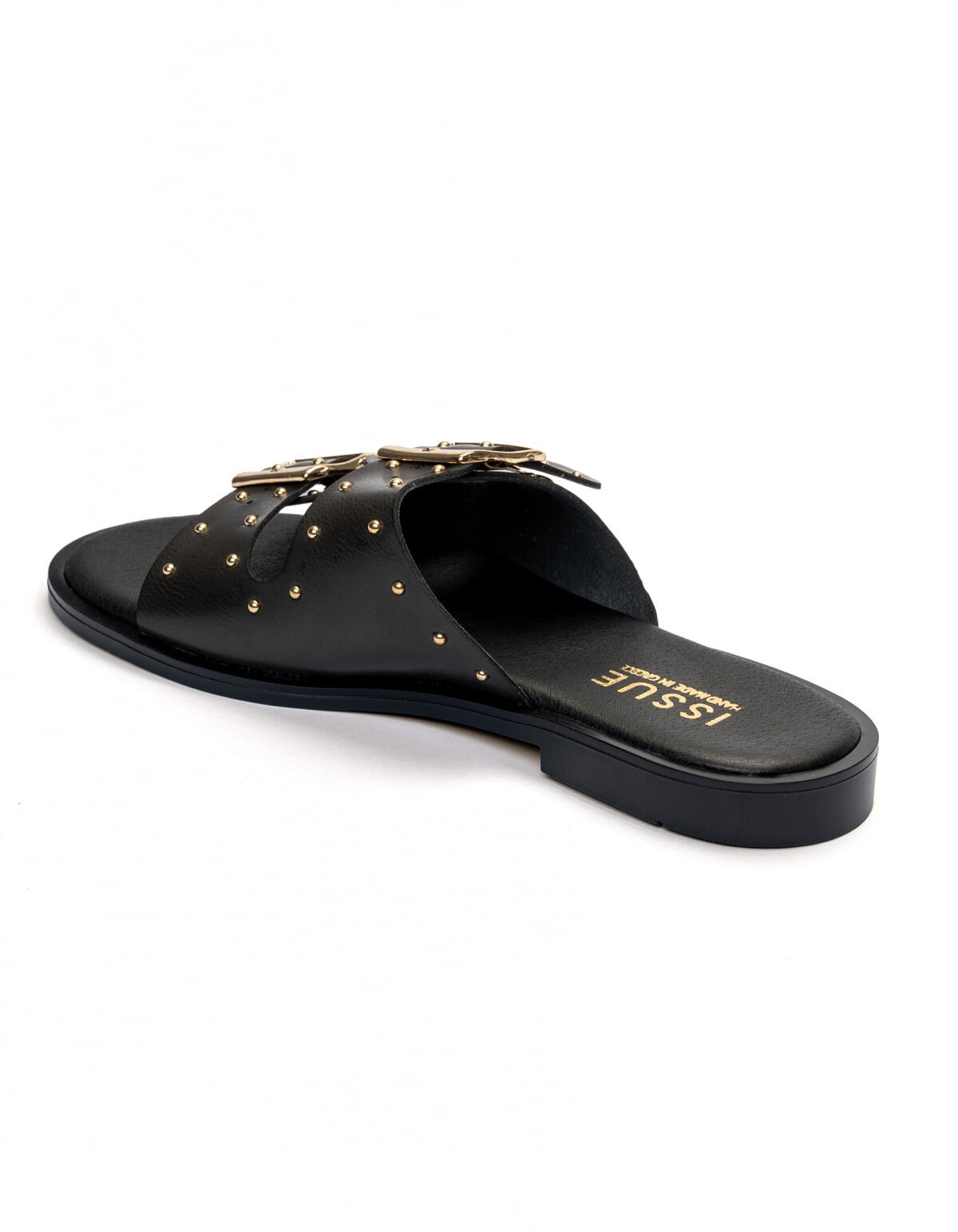 Σανδάλια handmade in Greece με ρυθμιζόμενα ζωνάκια και τρουκς - Μαύρο φωτογραφία