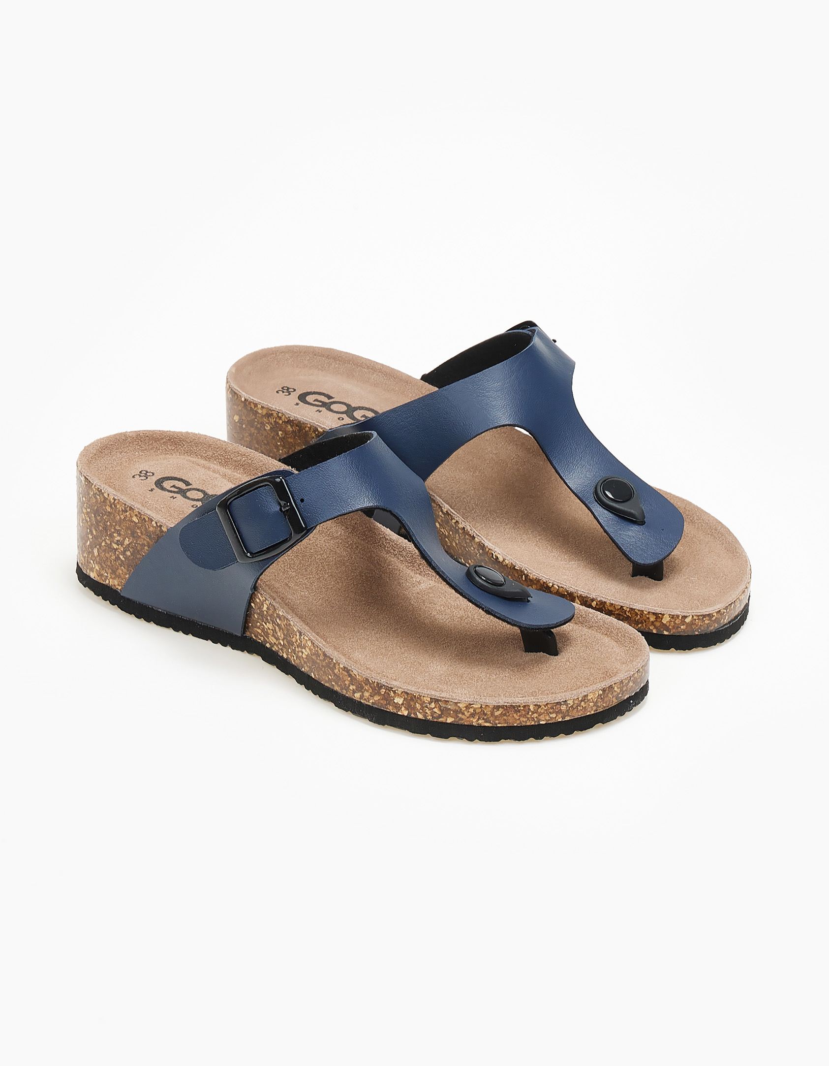 Σανδάλια με σχέδιο φελλού στη σόλα - Μπλε