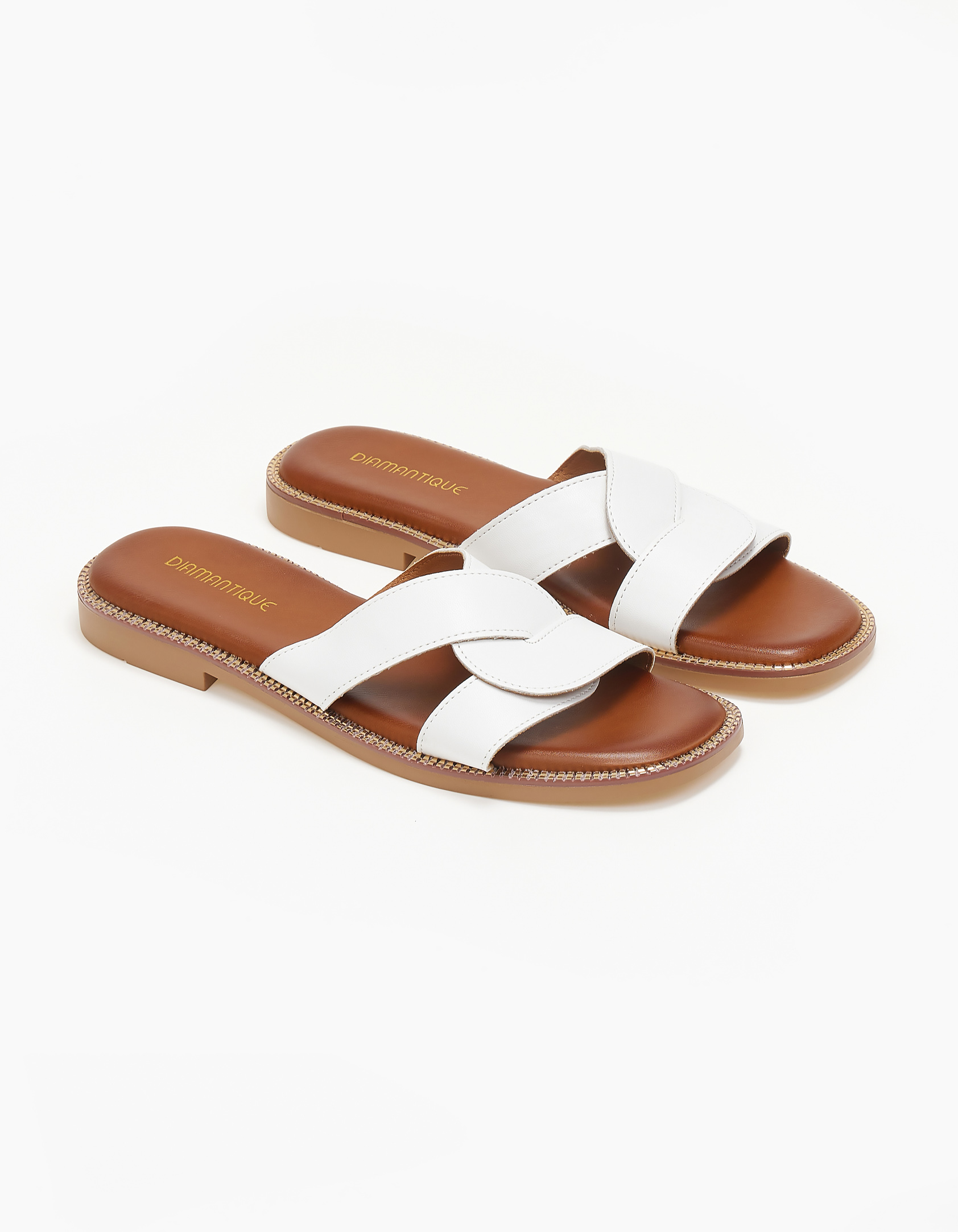 Παπούτσια > Σανδάλια Slides με ανοίγματα - Λευκό