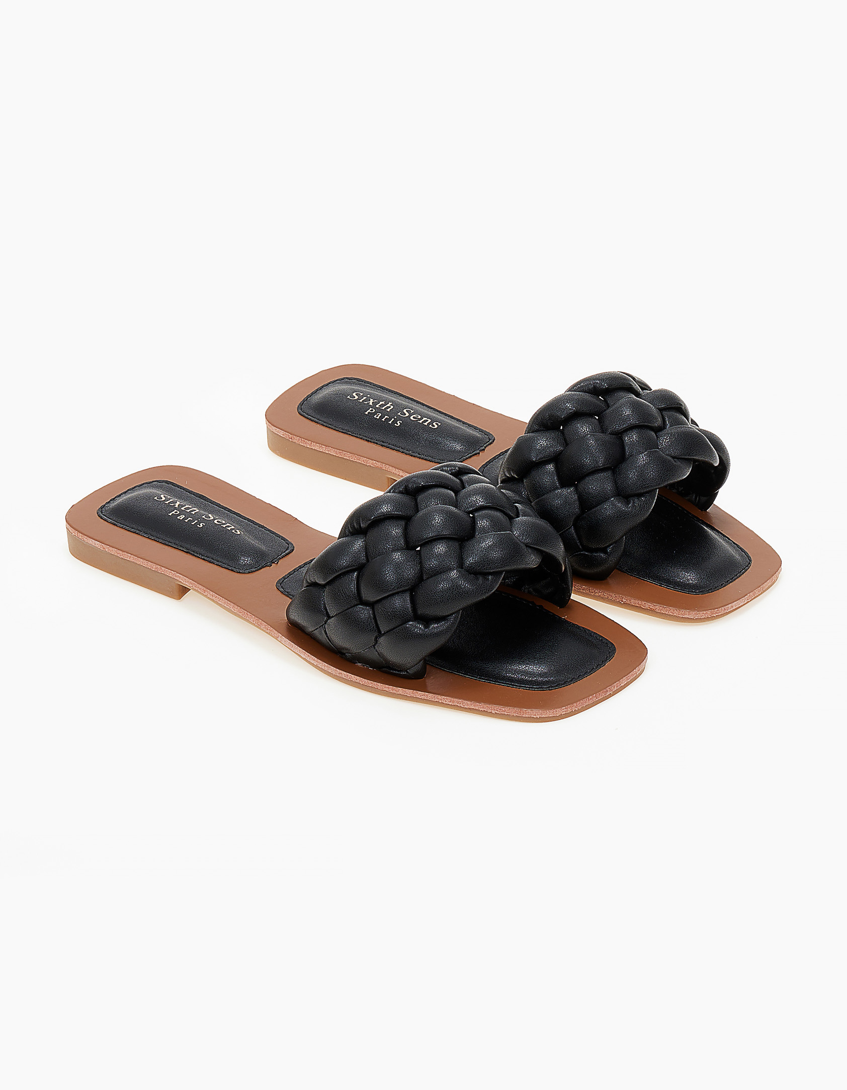 Slides με bomber πλεξοπυδα - Μαύρο Παπούτσια > Slides