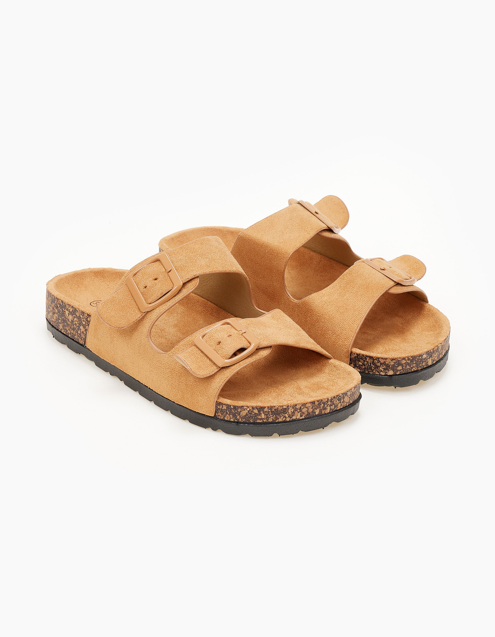 Slides με λειτουργικά ζωνάκια - Κάμελ