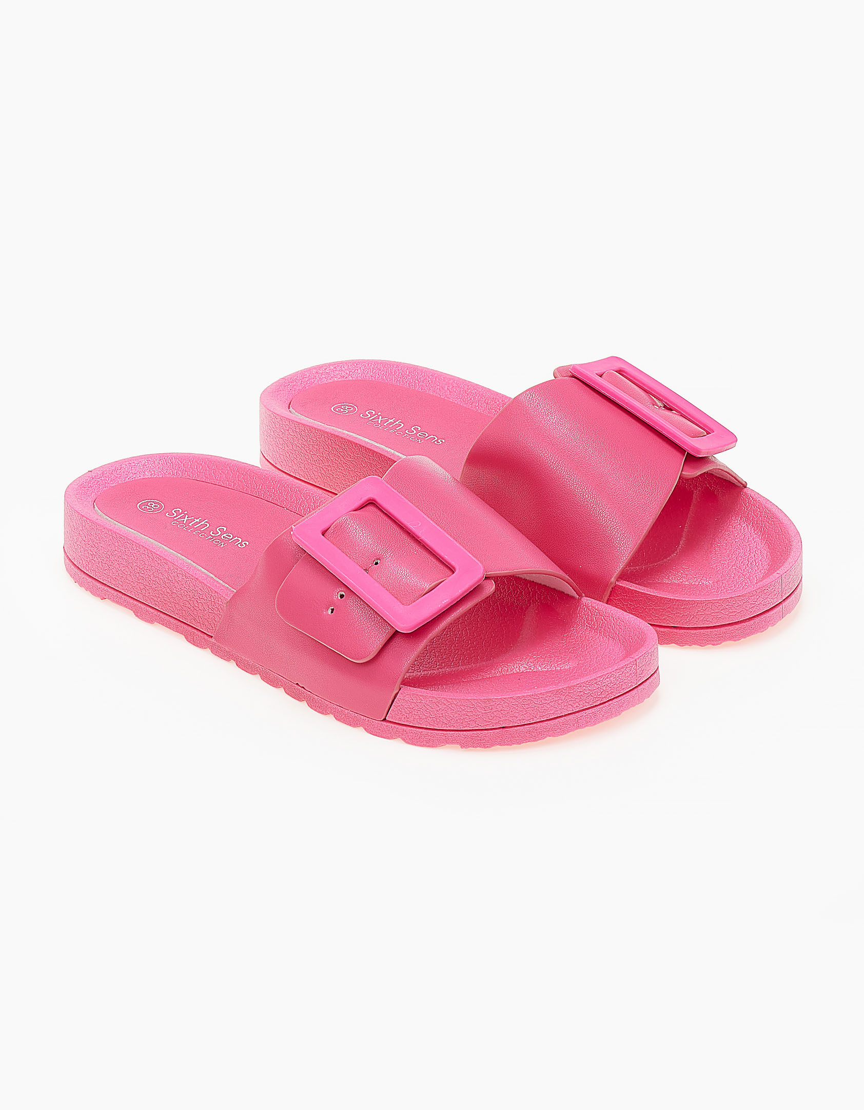 Slides με μονό διακοσμητικό ζωνάκι - Φούξια