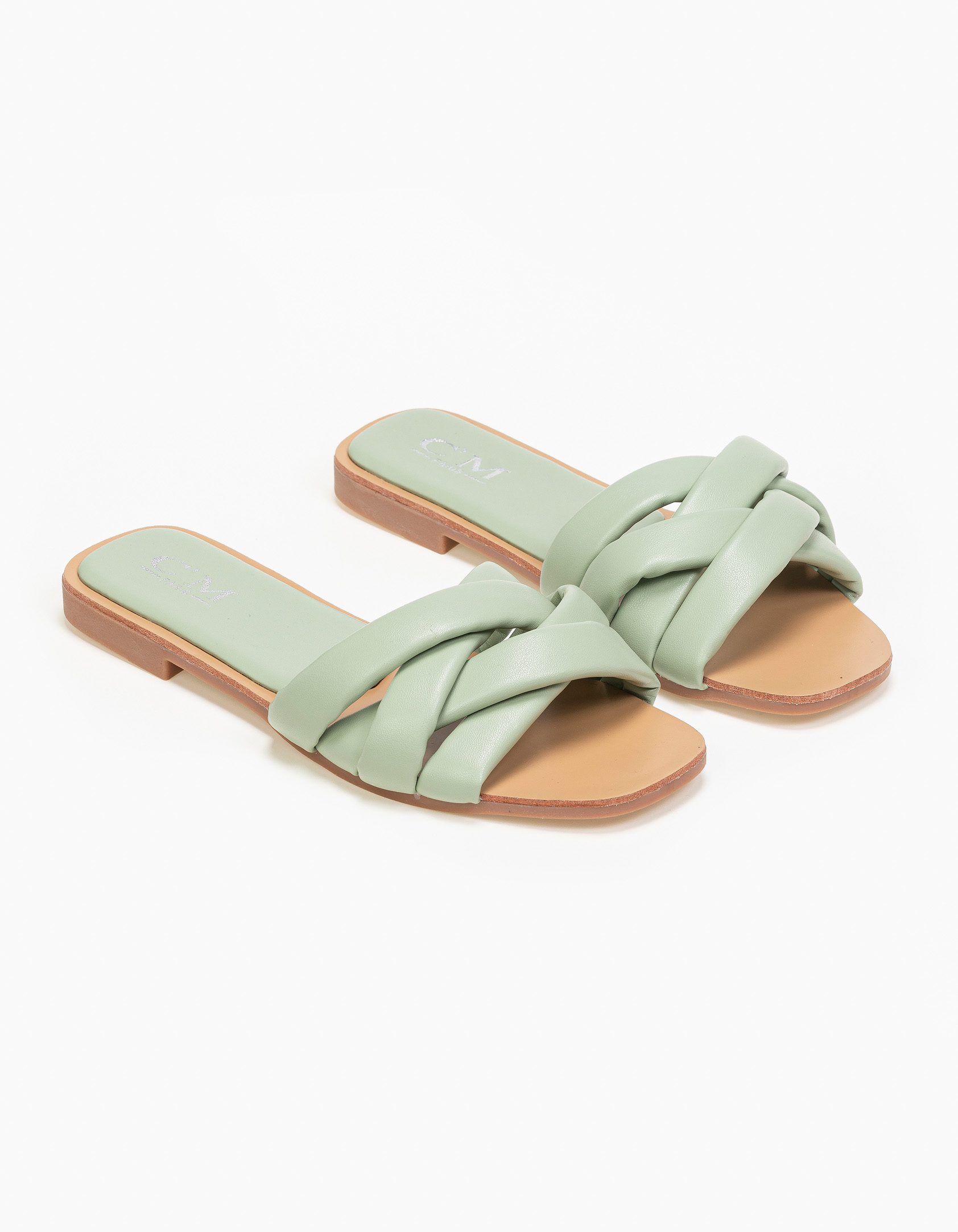 Καρέ slides με χιαστί πλεκτές φάσες - Μέντα