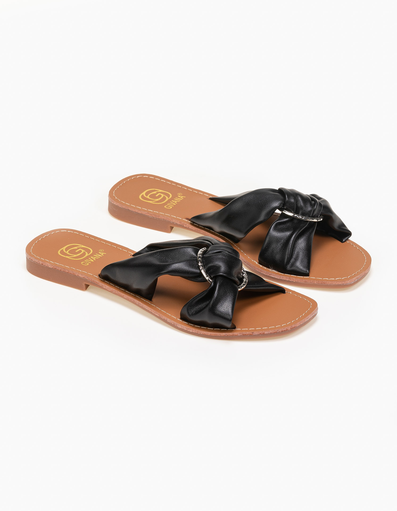 Slides με διακοσμητικό κρίκο - Μαύρο