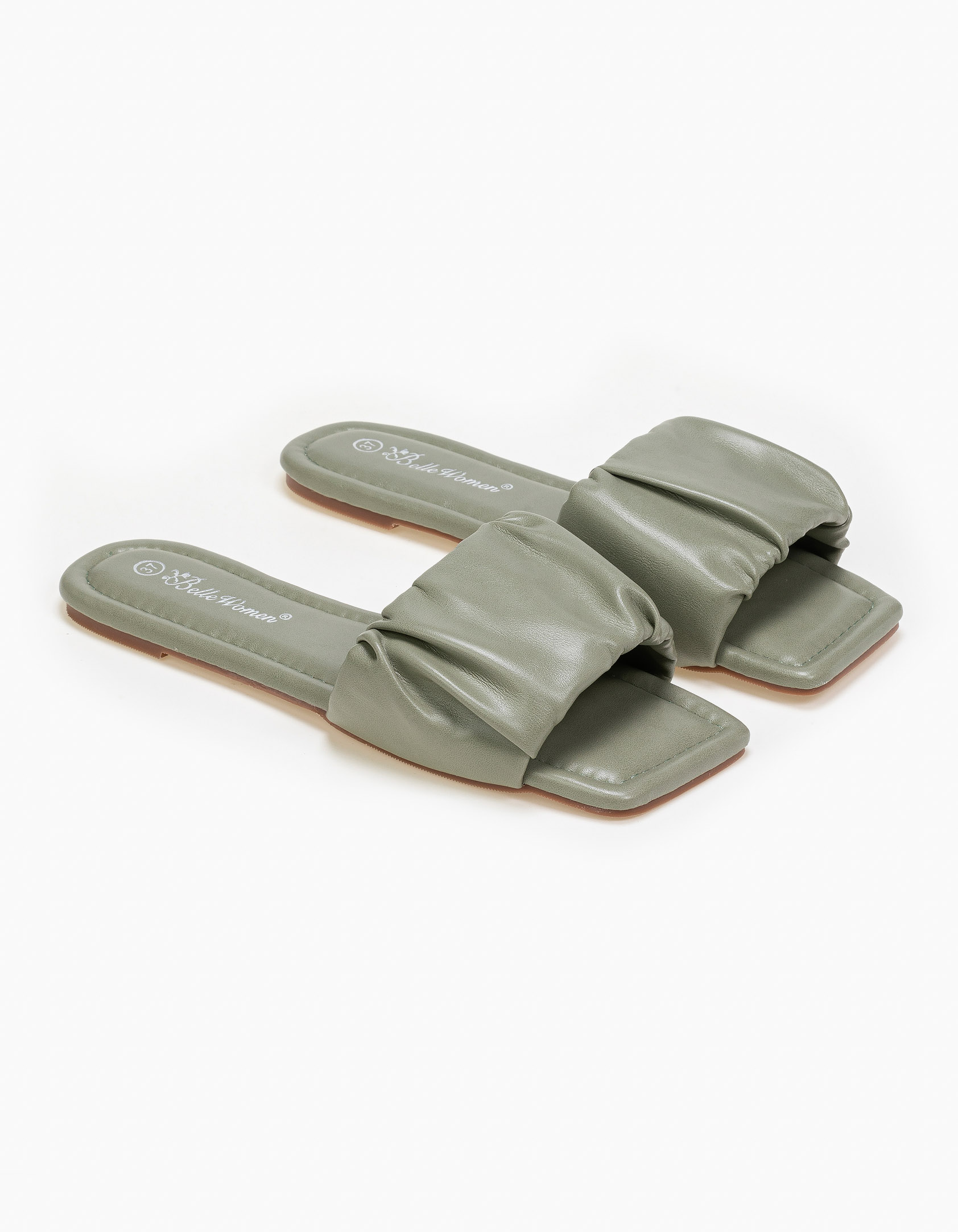 Καρέ slides με φαρδιά frilled φάσα - Μέντα