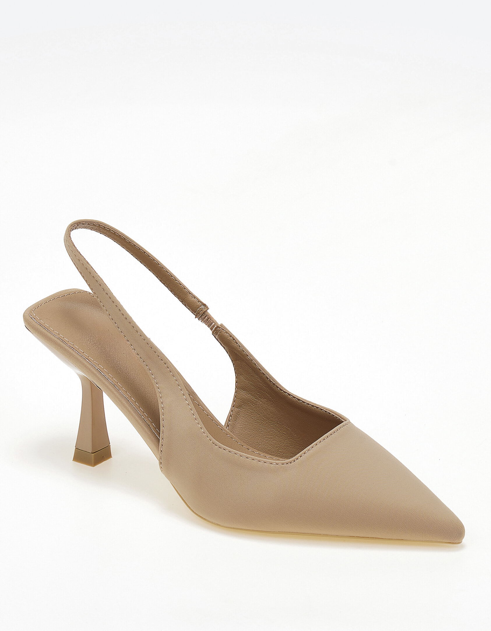 Slingback γόβες με ιδιαίτερο τακούνι - Μπεζ