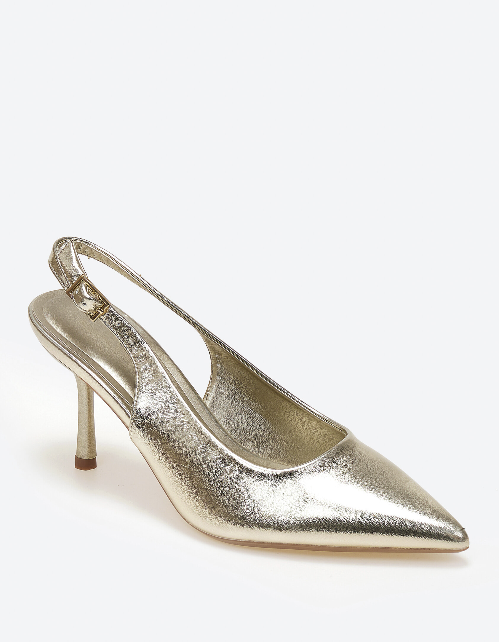 Slingback γόβες με λουράκι - Χρυσό