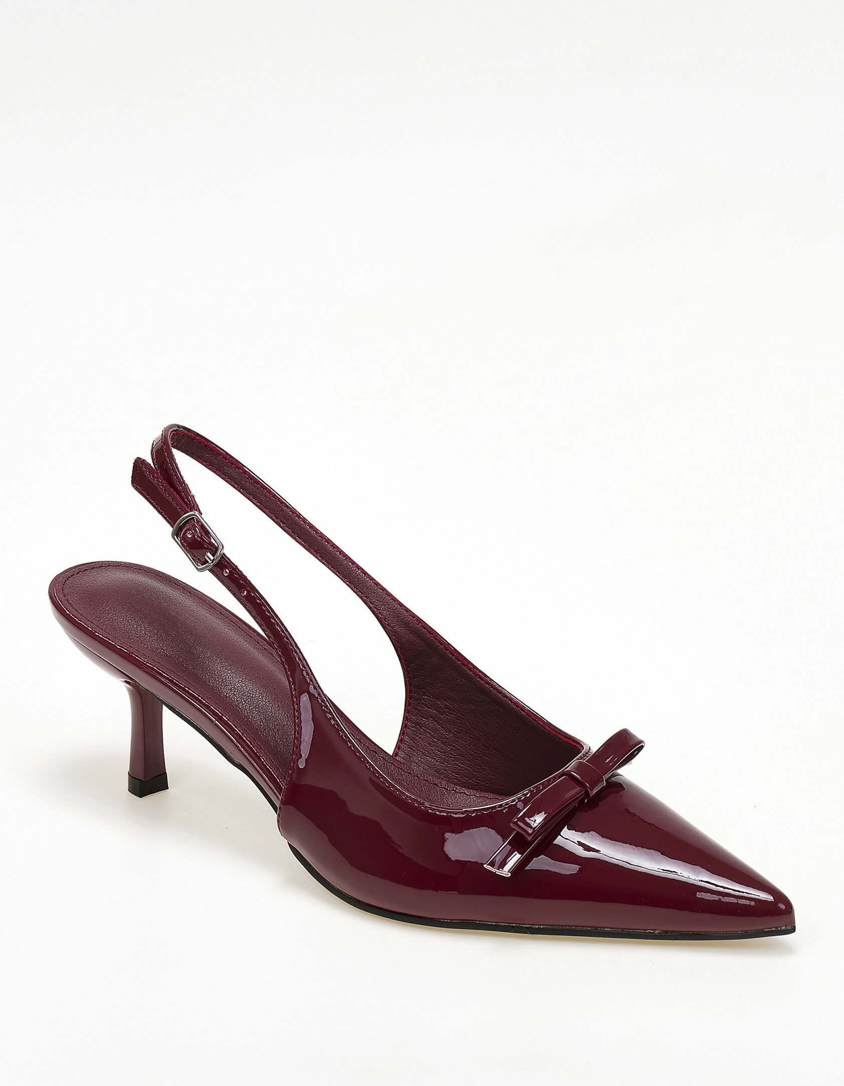 Issue Slingback λουστρίνι γόβες με διακοσμητικό φιόγκο - Μπορντώ