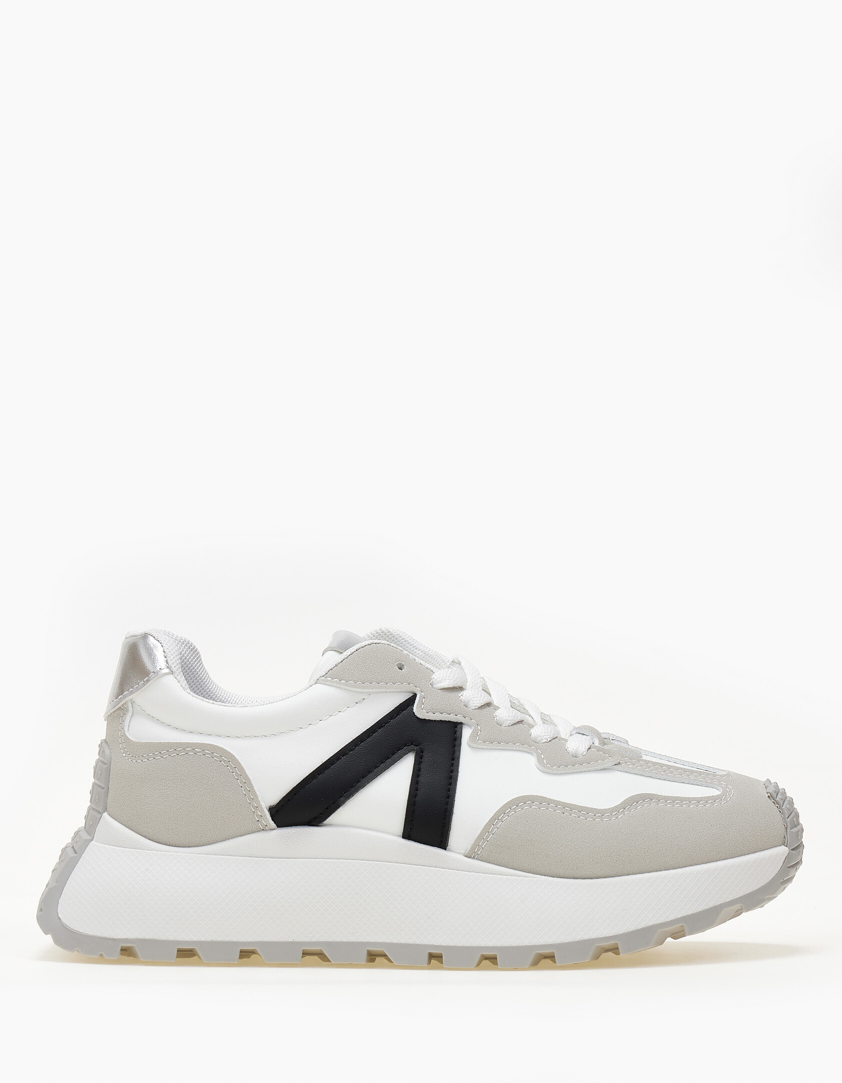 Sneaker με διχρωμία και chuncky σόλα - Λευκό φωτογραφία