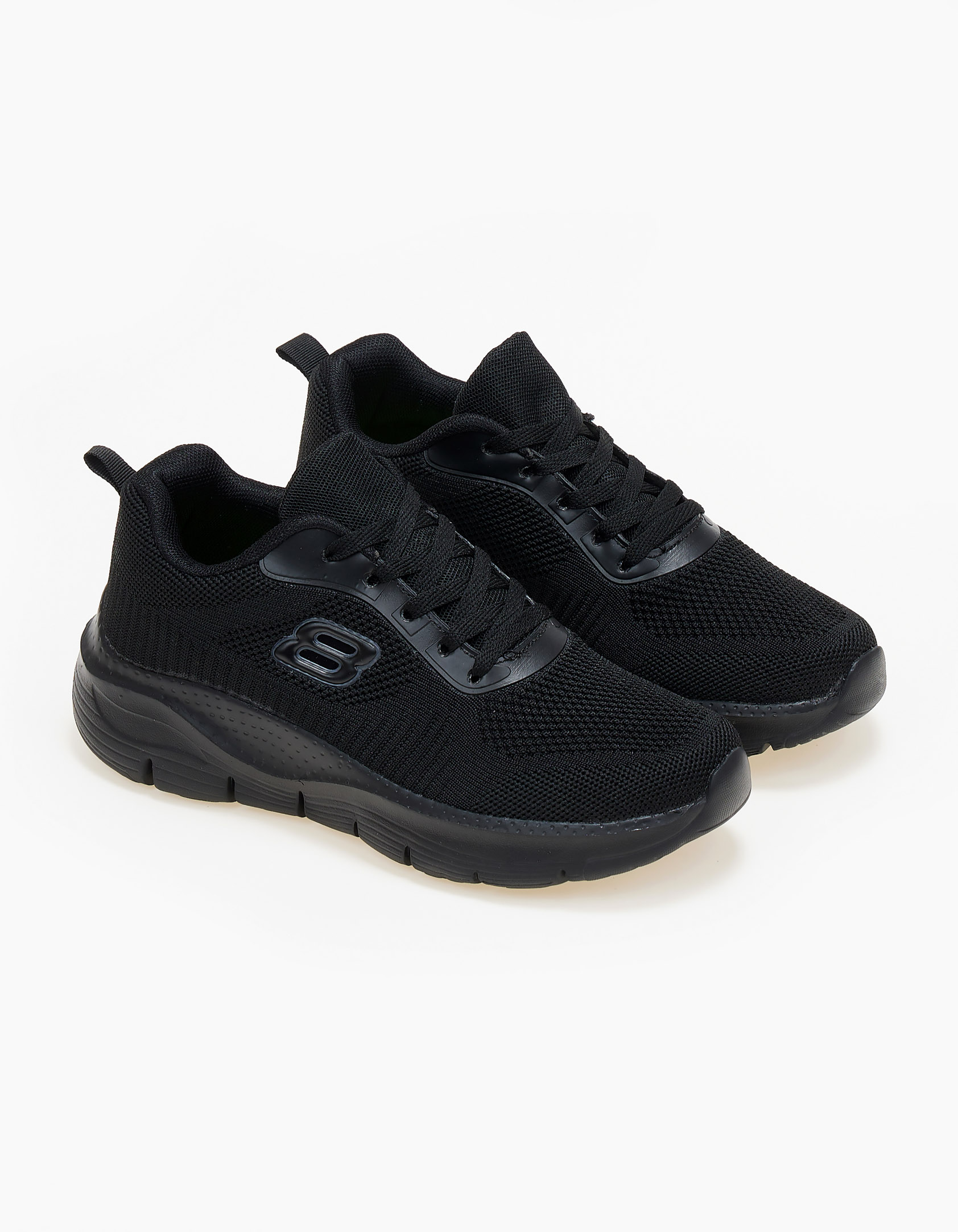 Sneakers με κορδόνια - Μαύρο