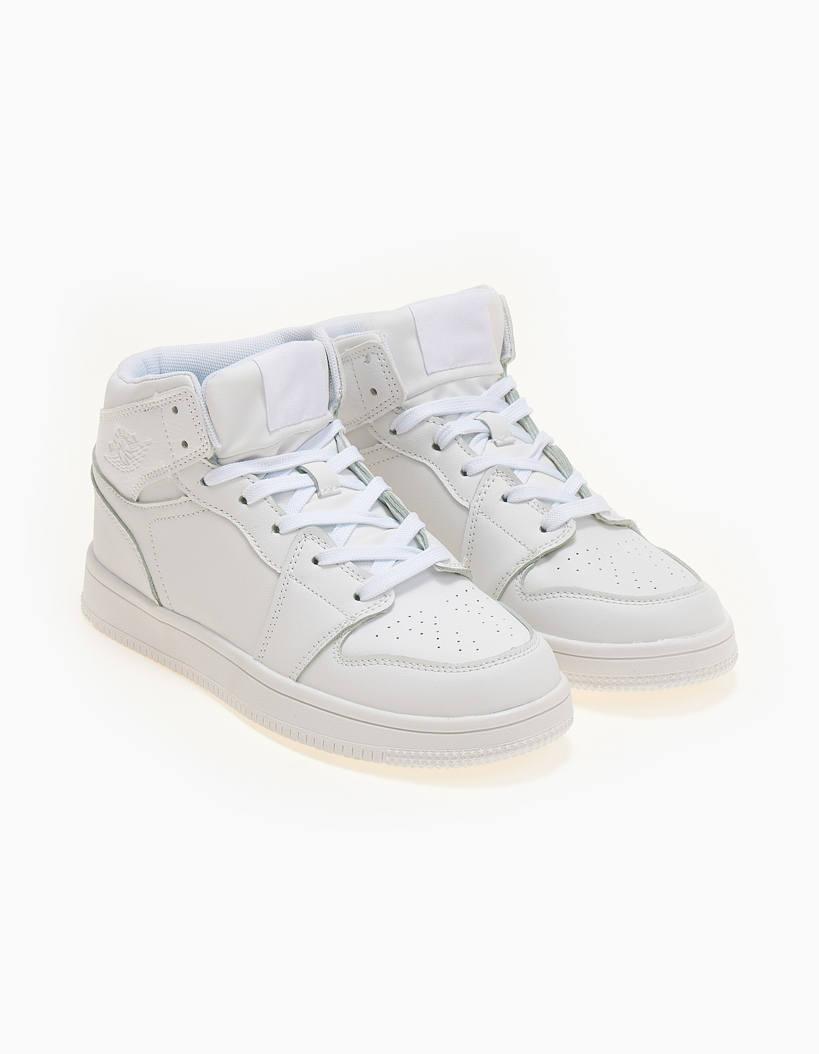 Sneakers μποτάκια λευκά με κορδόνια - Λευκό Παπούτσια > Sneakers