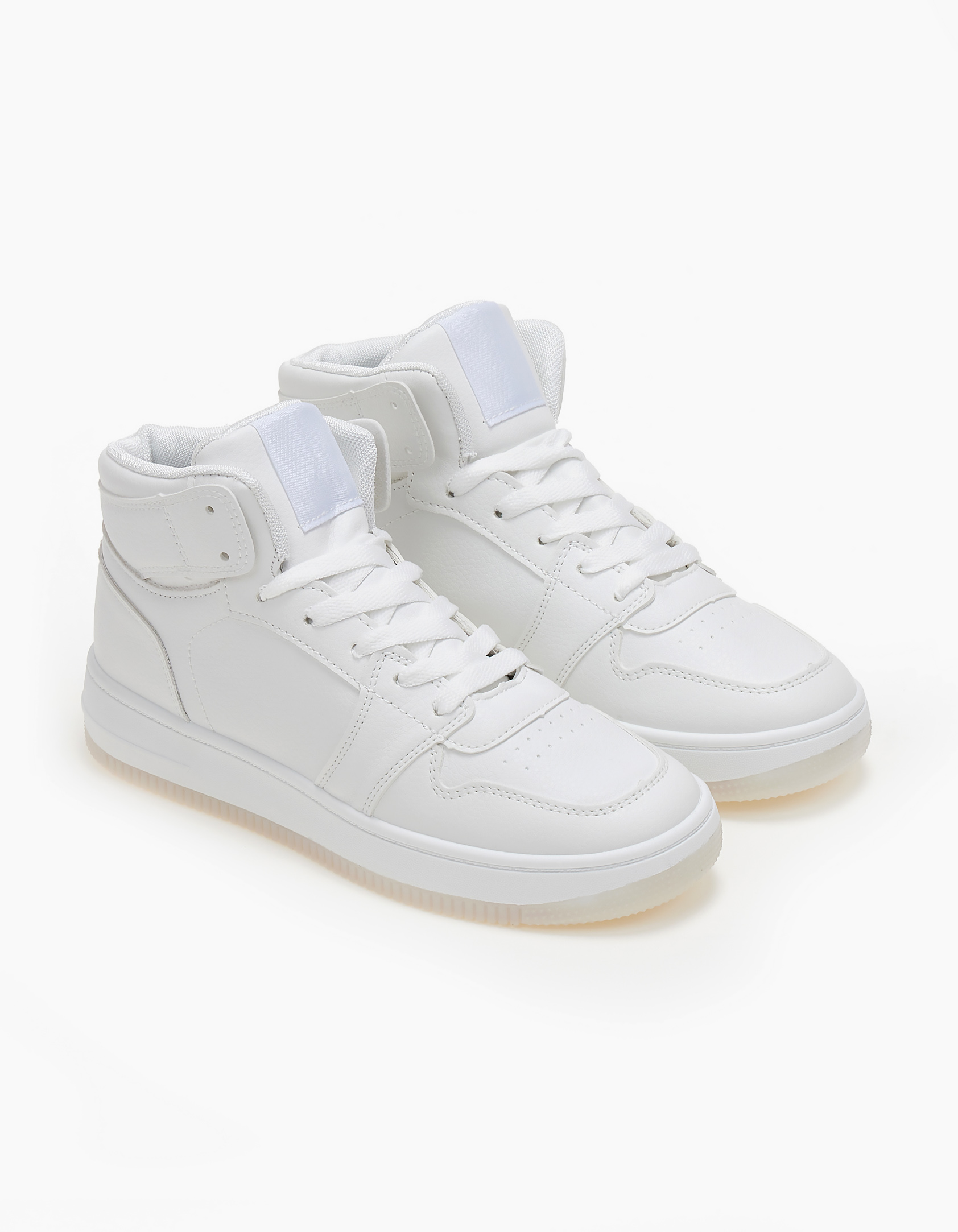 Issue -  Sneakers μποτάκια με κορδόνια - Λευκό