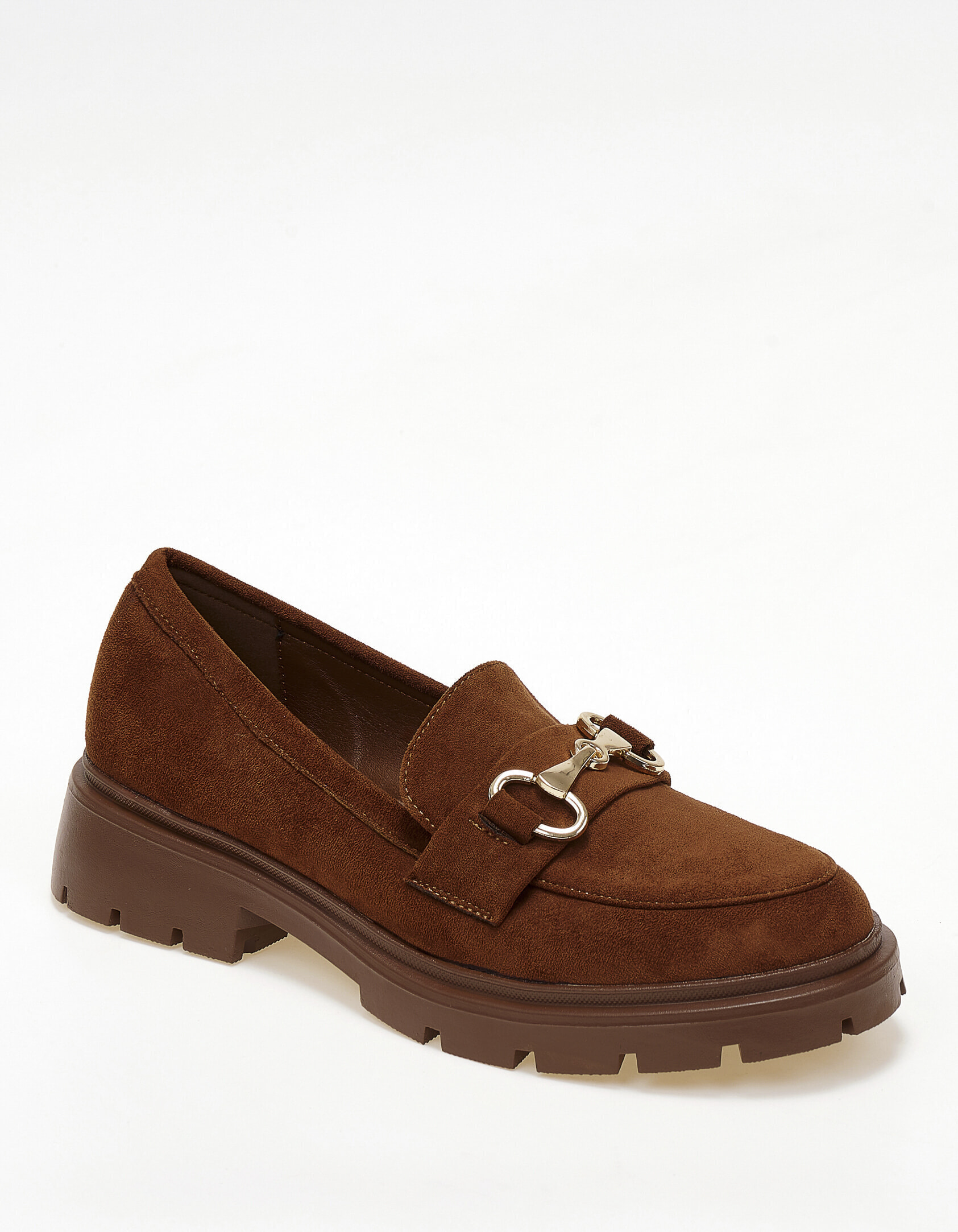 Issue Suede loafers με διακοσμητική αγκράφα - Κάμελ