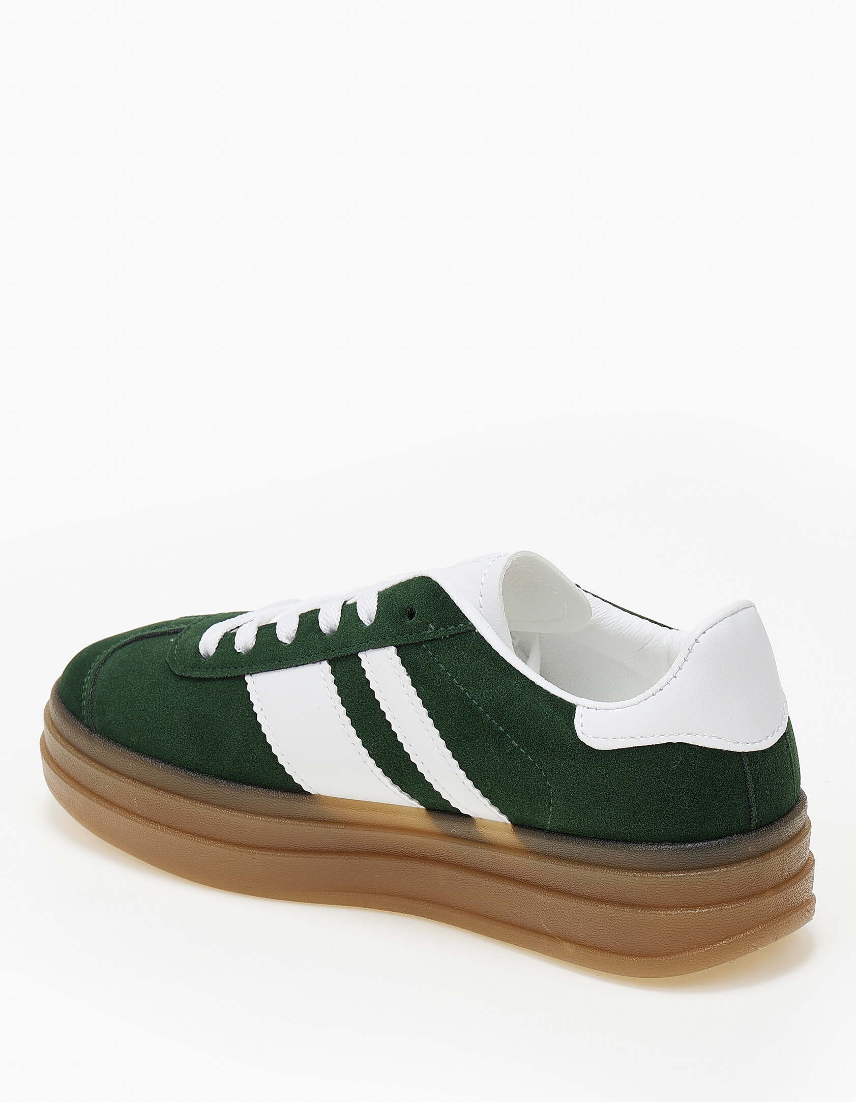 Suede sneakers δίσολα με ρίγες στο πλάι - Πράσινο φωτογραφία