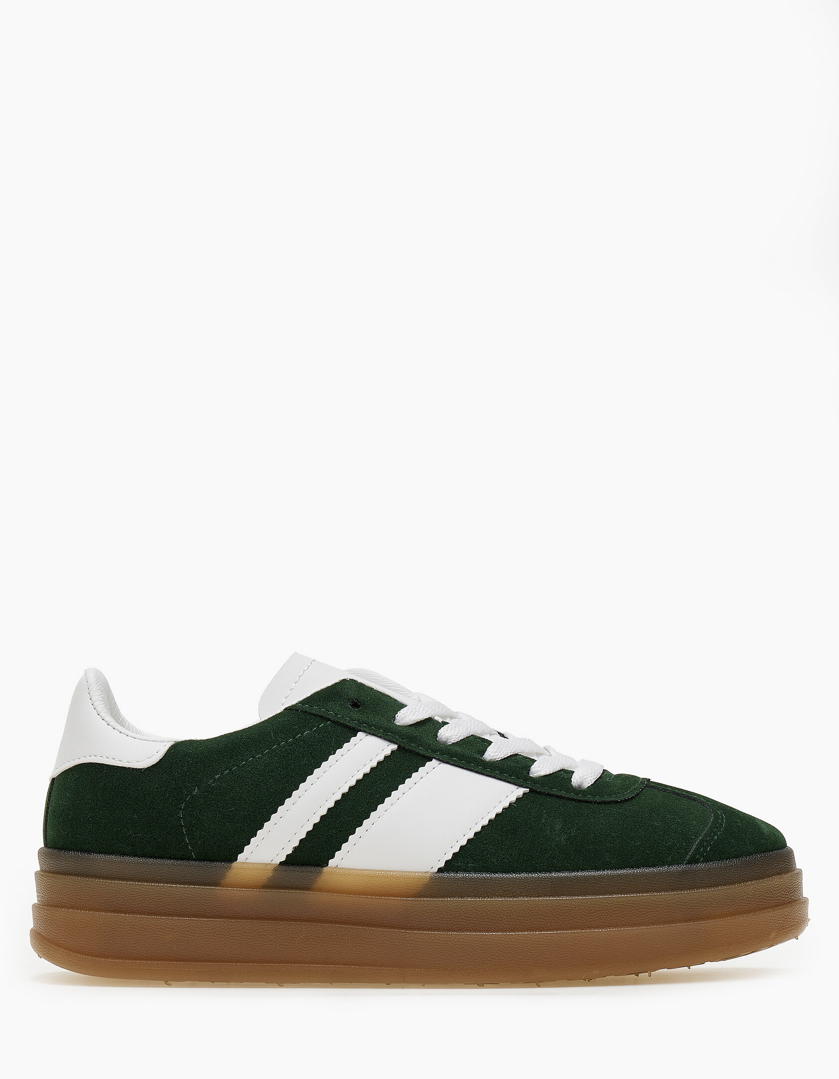 Suede sneakers δίσολα με ρίγες στο πλάι - Πράσινο φωτογραφία