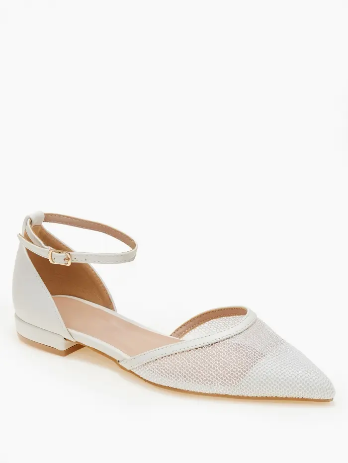 Ballet shoes μυτερά με διαφάνεια και μπαρέτα
