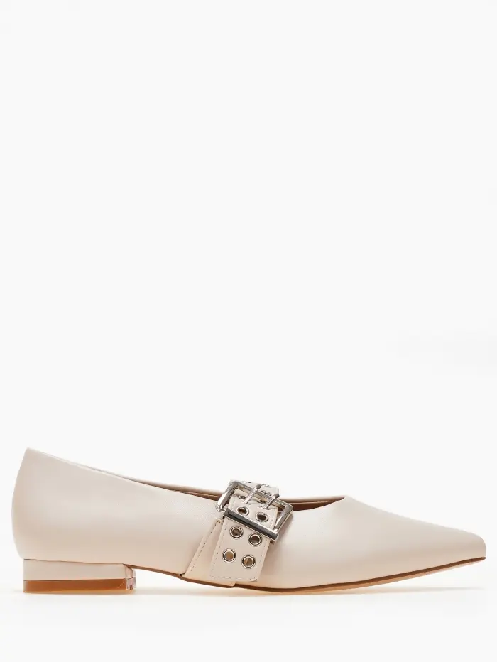 Ballet shoes μυτερά με μεταλλικές λεπτομέρειες