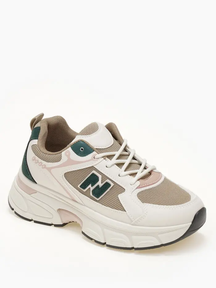 Chunky sneakers με διχρωμία
