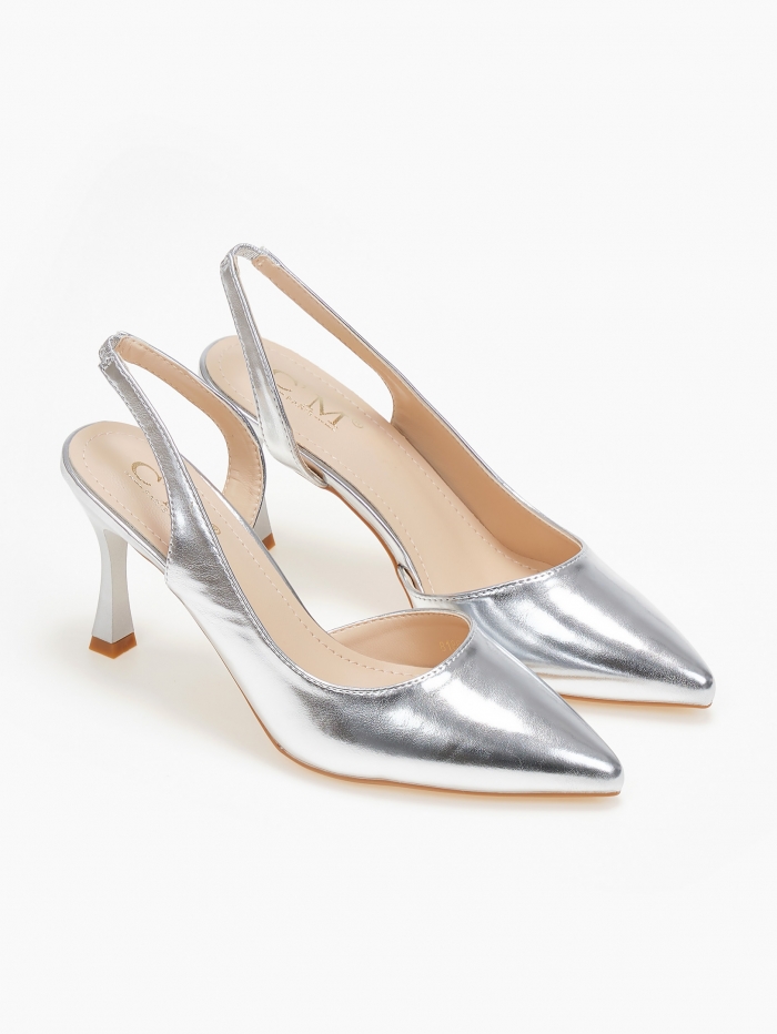 Γόβες openheel με χαμηλό τακούνι