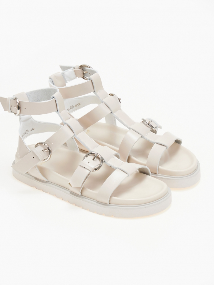 Σανδάλια flatform με πολλαπλά λουράκια