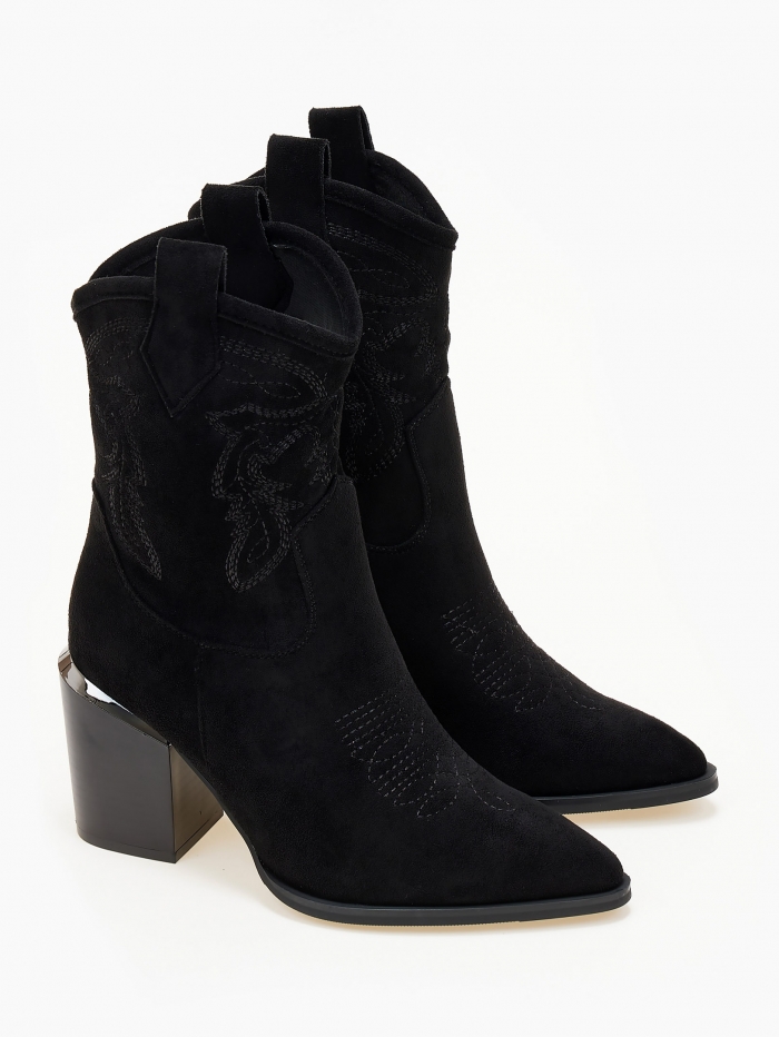 Μποτάκια cowboy με suede υψή