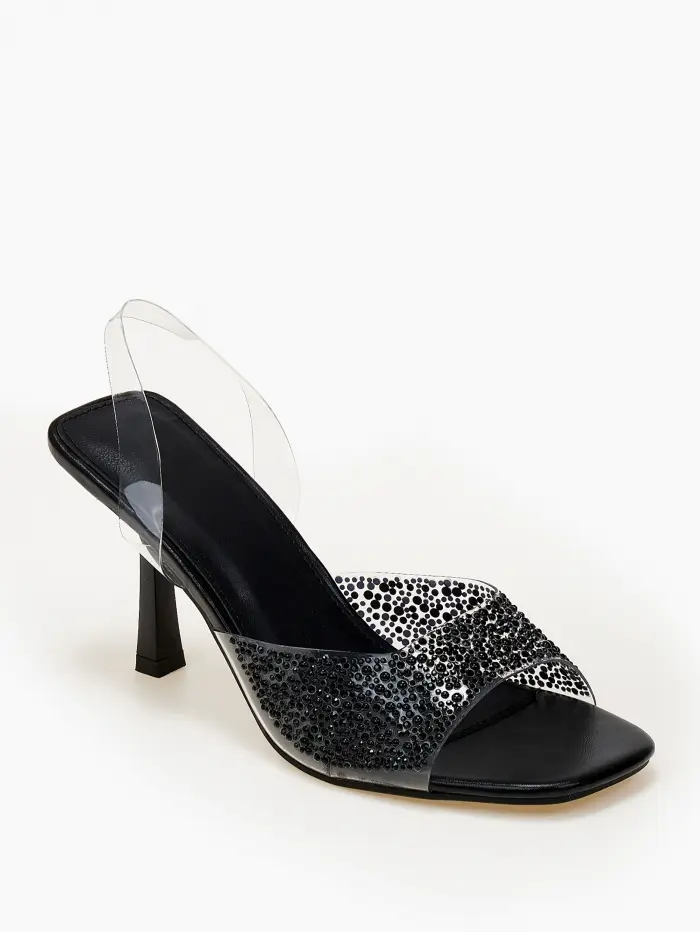 Πέδιλα με στρας και διαφάνεια