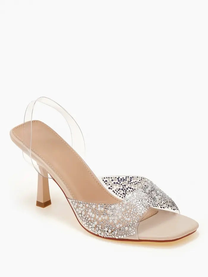 Πέδιλα με στρας και διαφάνεια