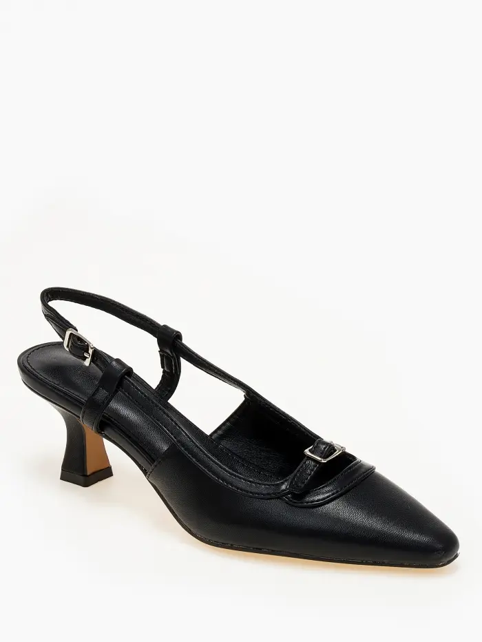 Slingback γόβες με λεπτομέρεια χρώματος