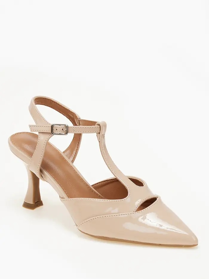 Μυτερές εξώφτερνες γόβες με μπαρέτα