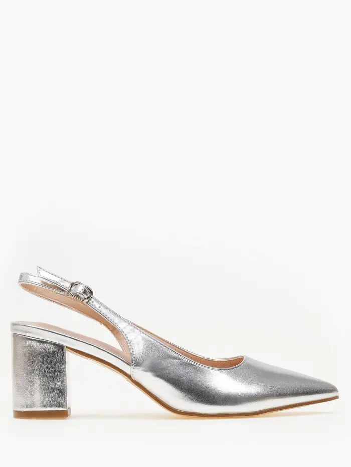 Open heel μυτερές γόβες με χοντρό τακούνι