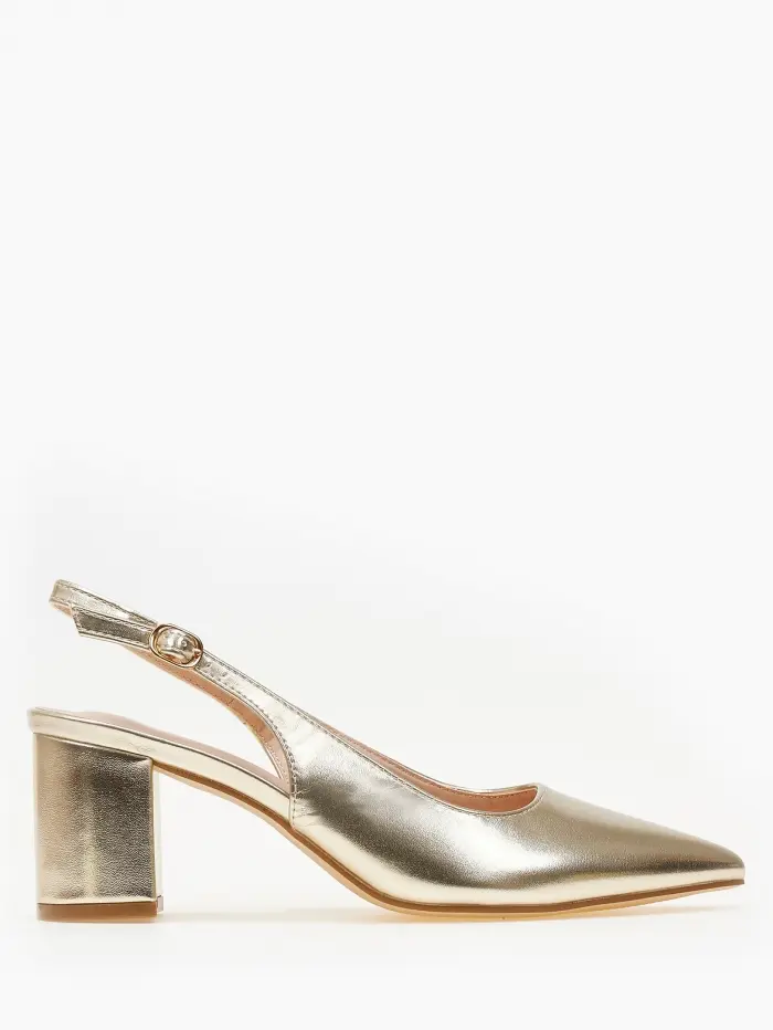 Open heel μυτερές γόβες με χοντρό τακούνι