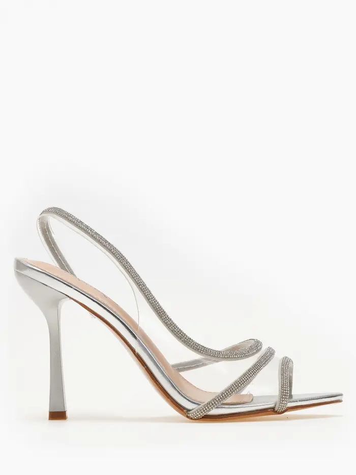 Πέδιλα με διαφάνεια και strass