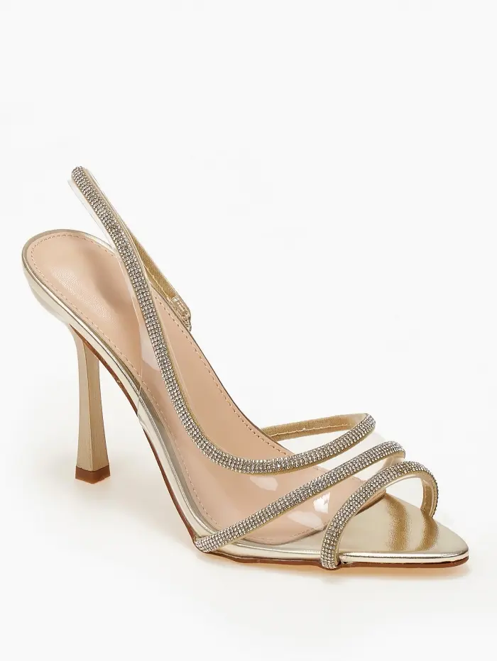 Πέδιλα με διαφάνεια και strass