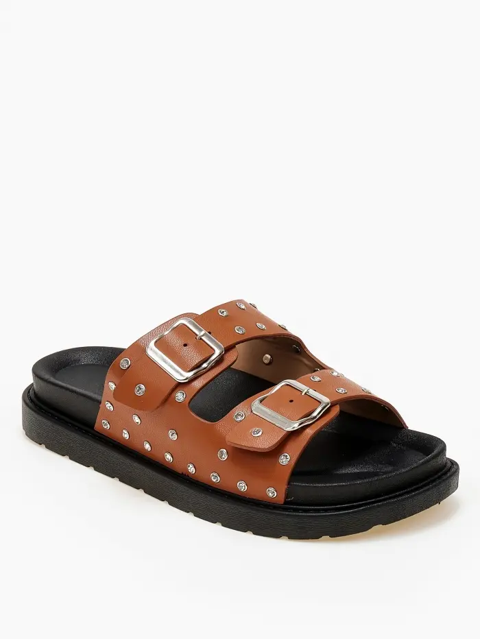 Σανδάλια flatform με τρουκς και στρας